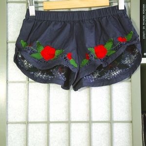 Urban Outfitters Stitched Flower Shorts